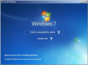 menu awal instalasi windows 7 RC